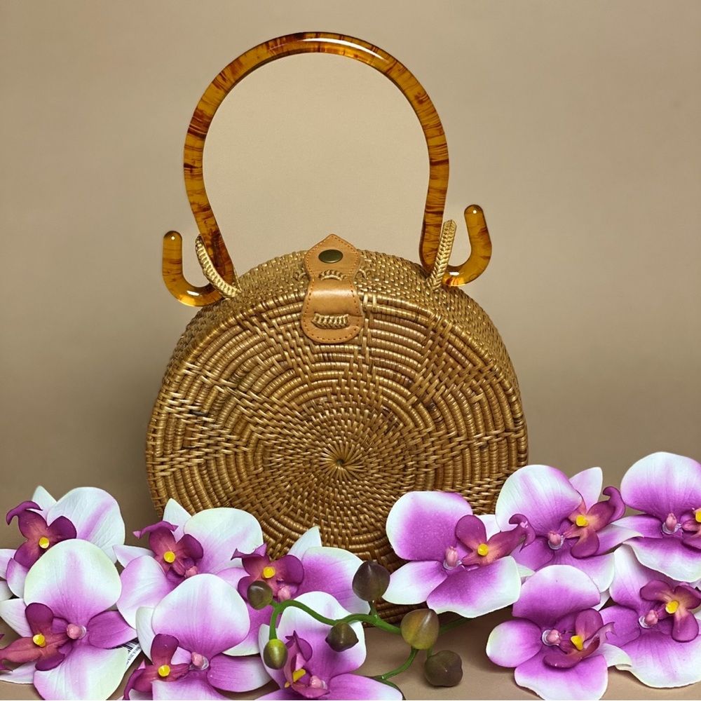 Brown ratan bag